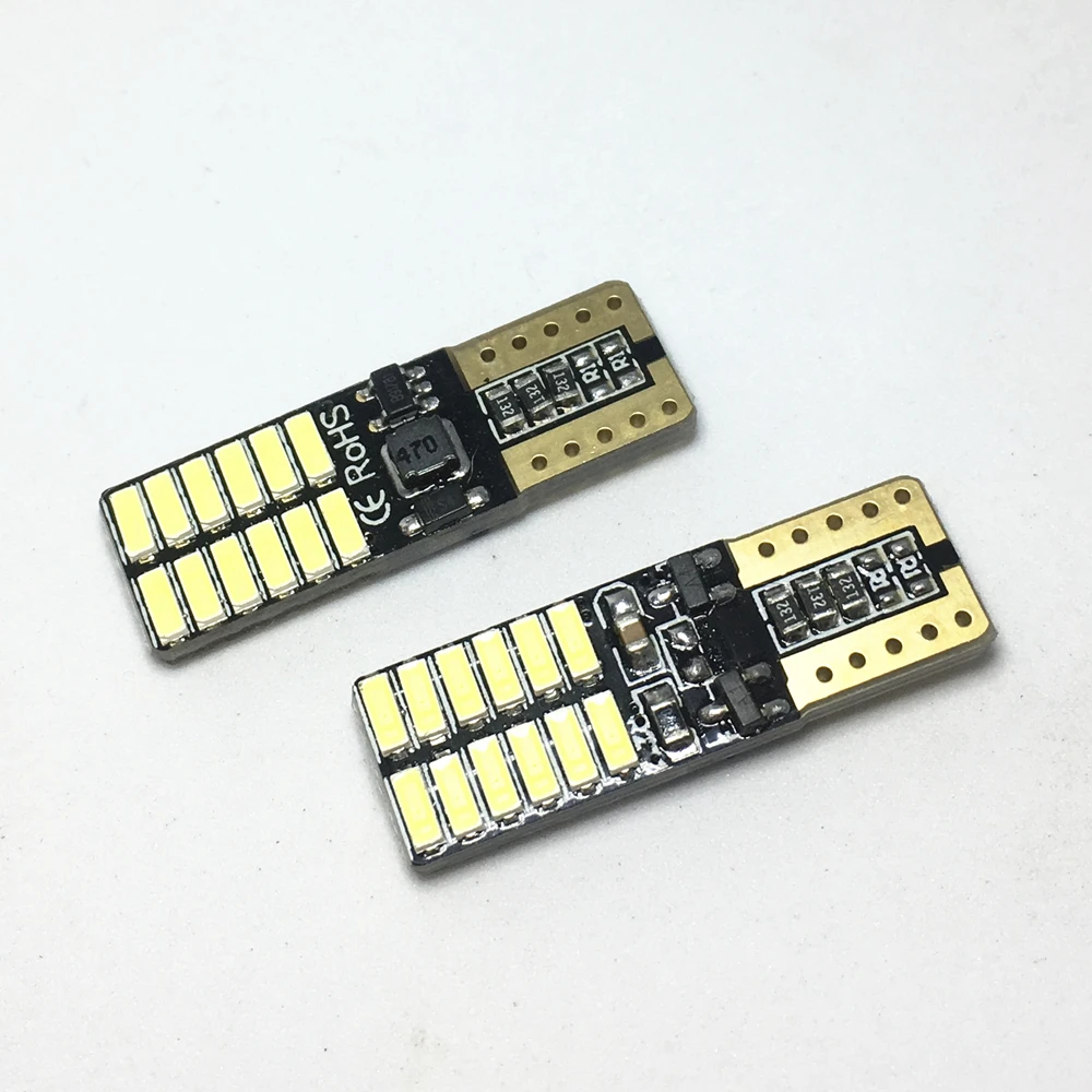 Светодиодные лампы T10 светодиодный 194 168 W5W с 4014 SMD 24 осветильник без полярности Canbus