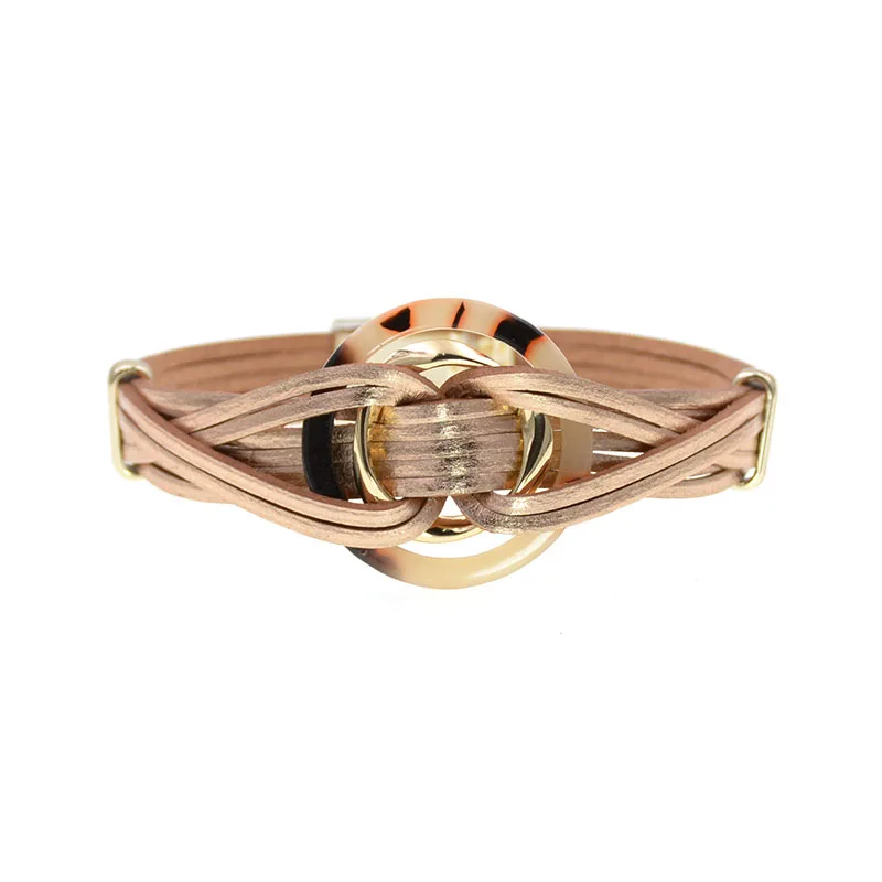 Кожаные браслеты WELLMORE металлические для женщин и мужчин многослойные пар модные