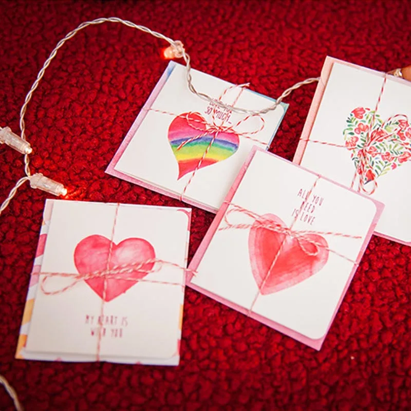 8Pcs/Lot Creative Eternal Love Classical Style Folding Card Christmas New Year Blessing Universal Greeting With Envelope | Канцтовары