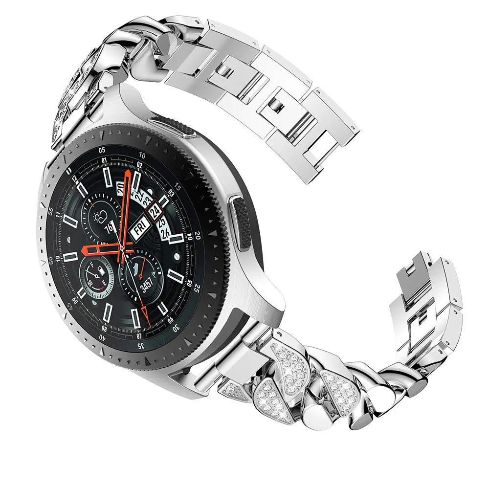 Ремешок для часов Samsung Galaxy Watch 46 мм сменный Браслет из нержавеющей стали с белыми