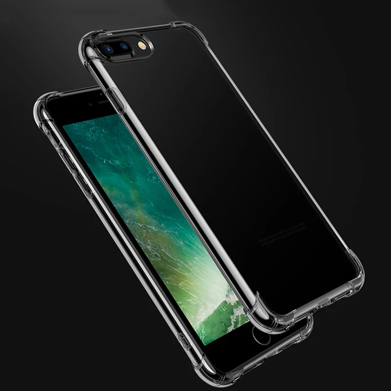 KINBOM For iPhone X 8 7 6 6s Plus 5 5s SE Case Shockproof Armor Clear Transparent Soft Phone Back Cover Capa Fundas | Мобильные