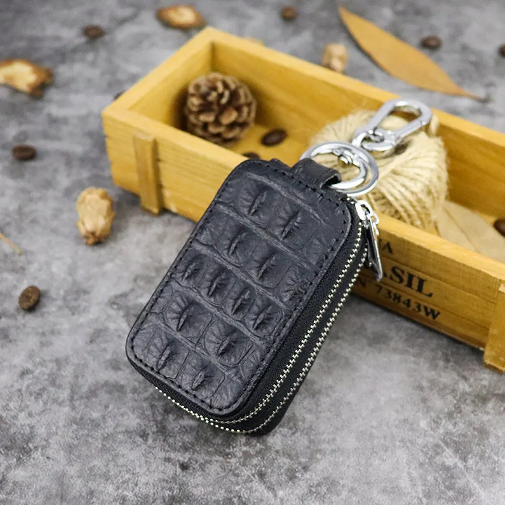 Чехол для автомобильных ключей из натуральной кожи унисекс многофункциональный
