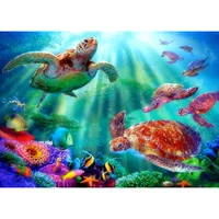 diy 5d diamond painting full diamond embroidery squareround sea turtles pictures of rhinestones mosaic kit home decor wg1195