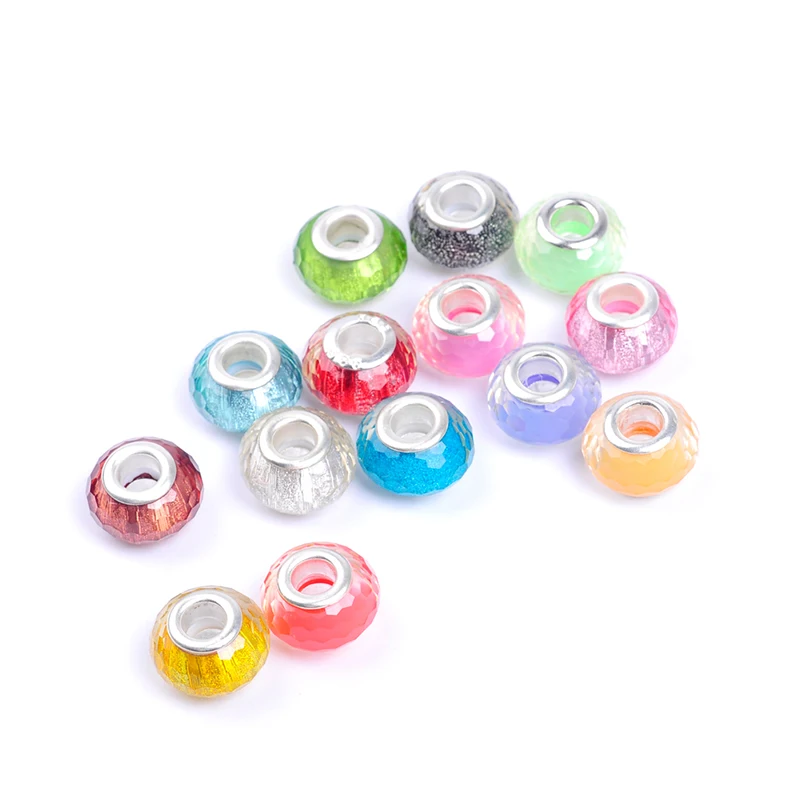 10 шт./лот смешанные цвета опал lampwork galss граненые бусины шарики прокладки