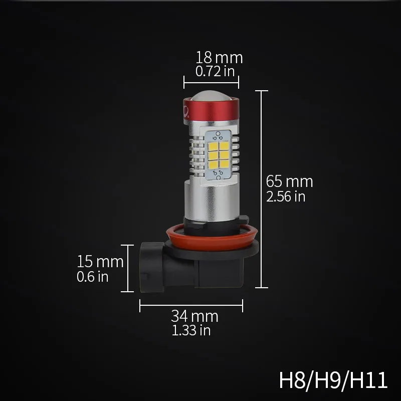 NAO H11 светодиодный лампы Противотуманные фары 12V H8 HB4 HB3 белый 1400Lm 9005 9006 автомобиля H9 лампы 21 шт. 2835 чипы Авто дневные ходовые огни, Габаритные огни