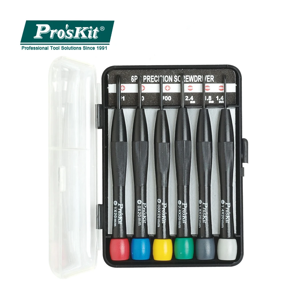 Набор прецизионных отверток Pro'sKit 8PK 2061 6 шт. крестовая отвертка + шнековый