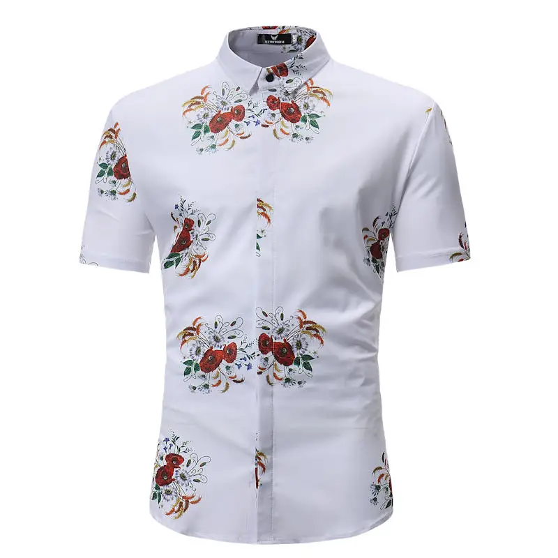Мужская гавайская рубашка мужская повседневная camisa masculina пляжные рубашки с