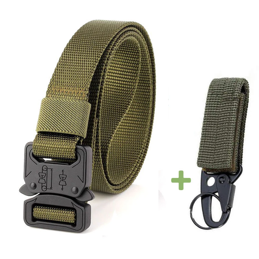 Green Belt Match Военный брезентовый ремень мужской Тактический дизайнерский 2,5 см ширина армейские ремни для джинсов брюки нейлоновый ремень черная металлическая пряжка тонкий пояс на талию - Цвет: Green Belt Match