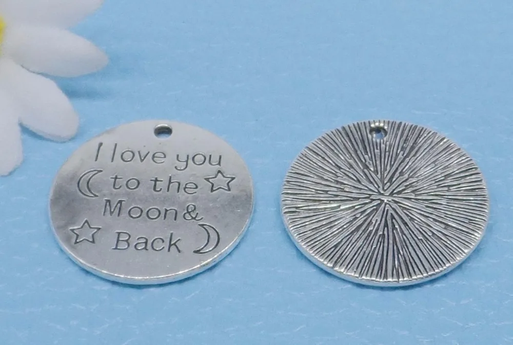 Бесплатная доставка 10 шт. тибетское серебро I Love You to the Moon and Back Подвеска для