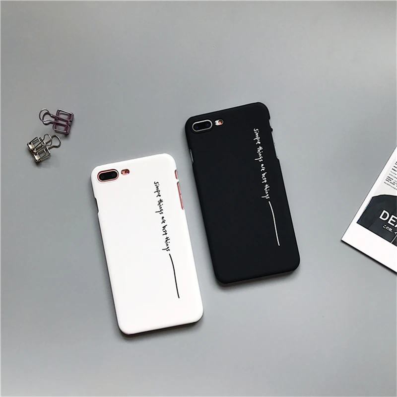 Черно белые чехлы для телефонов пар чехол iPhone 7 простые вещи с буквами лучшие Plus 5 6