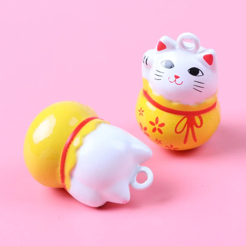 yellow Колокольчики микс мультяшный Кот свободные железные шарики Маленькие для вечерние украшения рождественской елки Ornamen аксессуары для дома 1 шт. 26x17 мм - Цвет: yellow