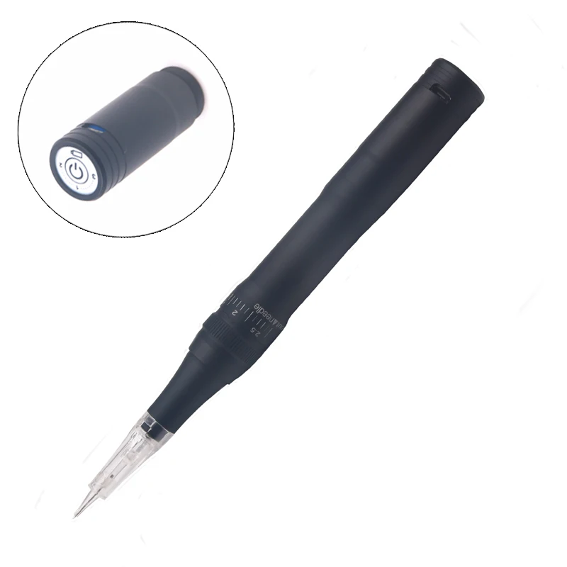 Black 1 шт. Горячая черная скорость и игла может регулируемый пму брови татуировки машина беспроводной электрический татуировки пистолет - Цвет: Black