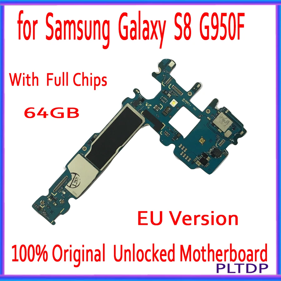 

100% оригинальная разблокированная материнская плата для Samsung Galaxy S8 G950F G950FD 64 ГБ, материнская плата для Samsung Galaxy S8 G950F G950FD