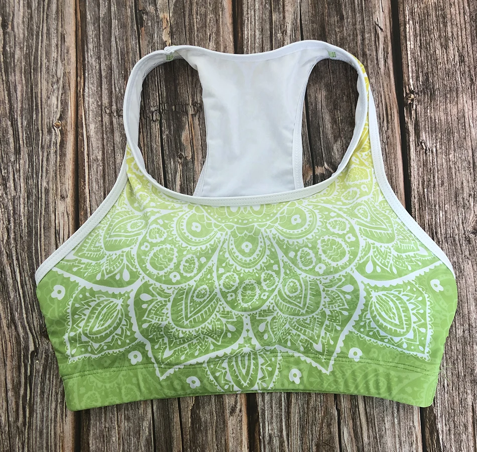 LI-FI Mandala Print Sports Bra High Stretch Breathable Top Fitness Women Padded for Running Yoga Gym Seamless Crop Bra Sport Bra
