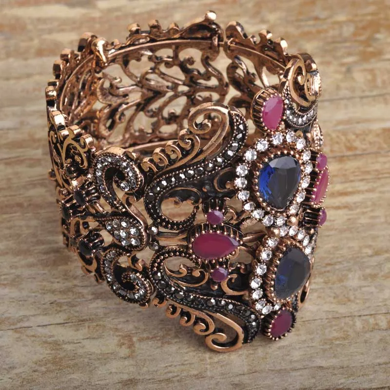 Супер Большой ExaggerateTurkish Имитация Смола Женщины Браслеты Богемия Стиль Индийский