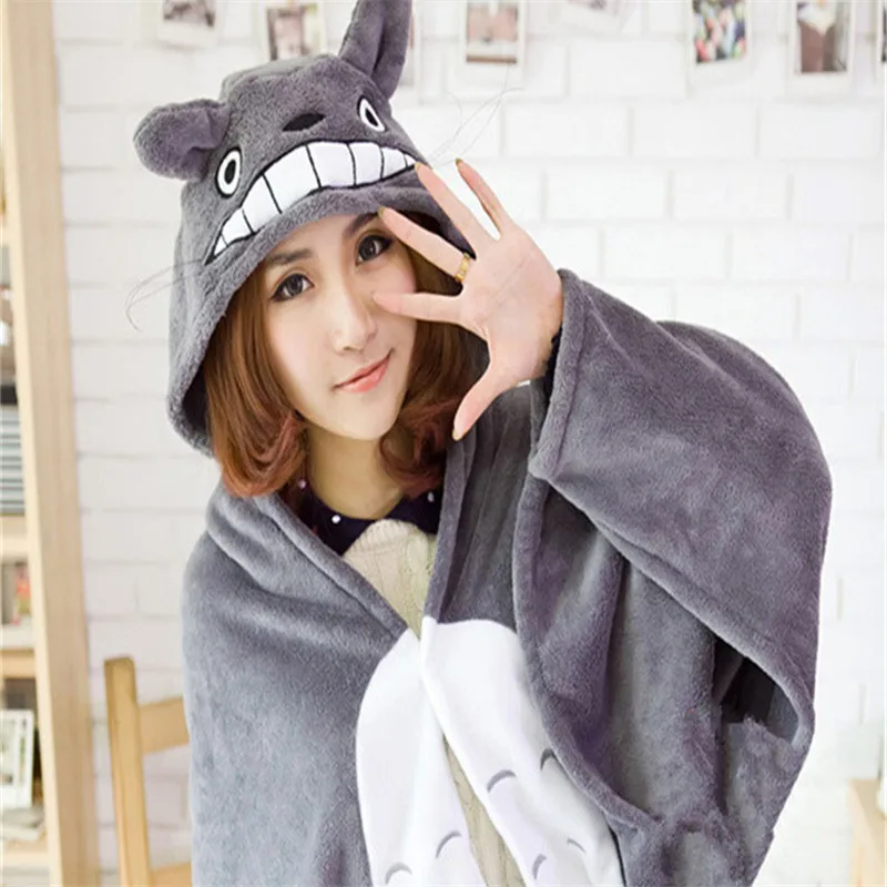 Кавайная накидка Тоторо ленивое одеяло из мультфильма аниме Коралловая