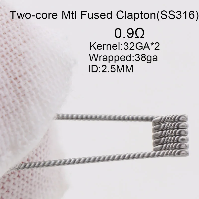 Mtl-2-32-38-316 50/100 шт XFKM тончайший MTL Fused Clapton с сопротивлением готовые катушки A1 SS316 Ni80 для MTL вейпер RDA RTA танк-Атомайзеры высокое сопротивление - Цвет: Mtl-2-32-38-316