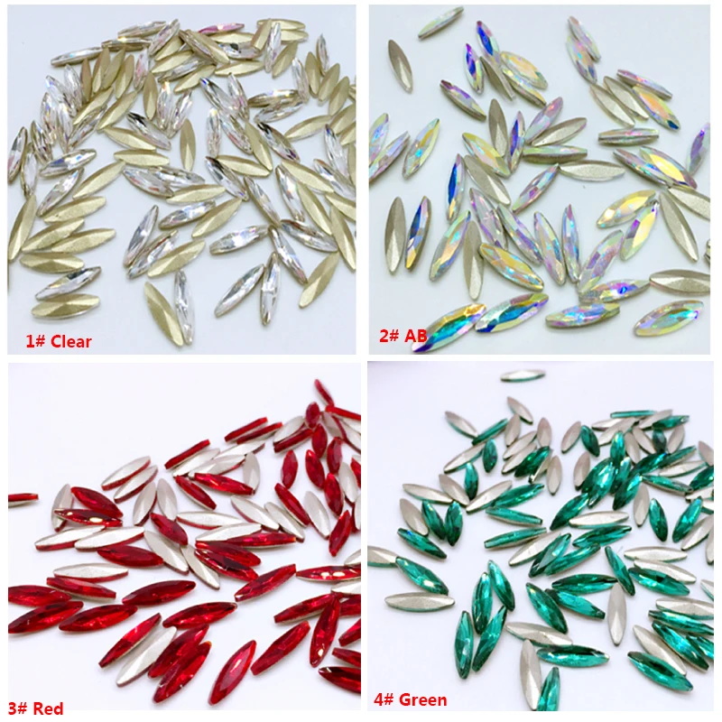 

50pcs/bag K9 Quality AB Horse Eye Nails Crystal Pointed Back Crystal Rhinestones Clear Eye Horse Rhinestone Nail Art Decorations