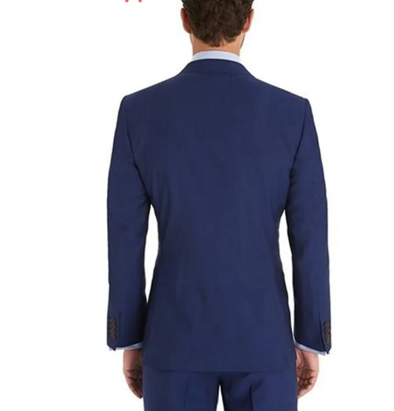 Blue Blazer For Men Homens Tuxedo Formal Costume Homme blazer masculino slim fit Mens Suit (jacket+pants+vest) | Мужская одежда