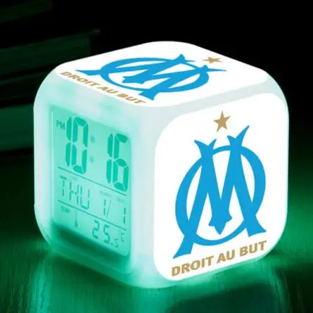 Association Sportive Монако Футбол клуб светодиодный Будильник часы-будильник светящийся цифровые часы 7 цветов Светящиеся Часы