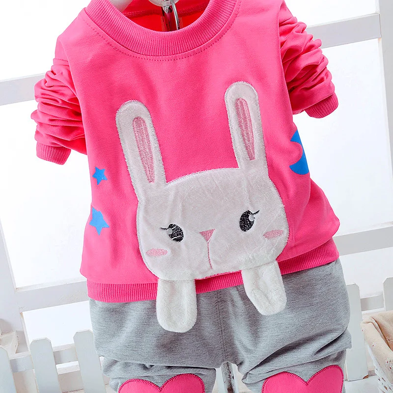 2017 Одежда для младенцев комплекты весенней одежды маленьких девочек футболка с