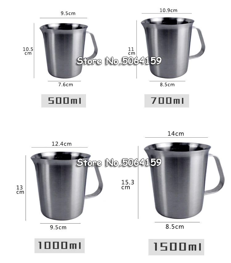500ml/700ml/1000ml/1500ml/2000ml Stainless Steel Measuring Cup Kitchen Scale Liquid Cups Tools | Дом и сад