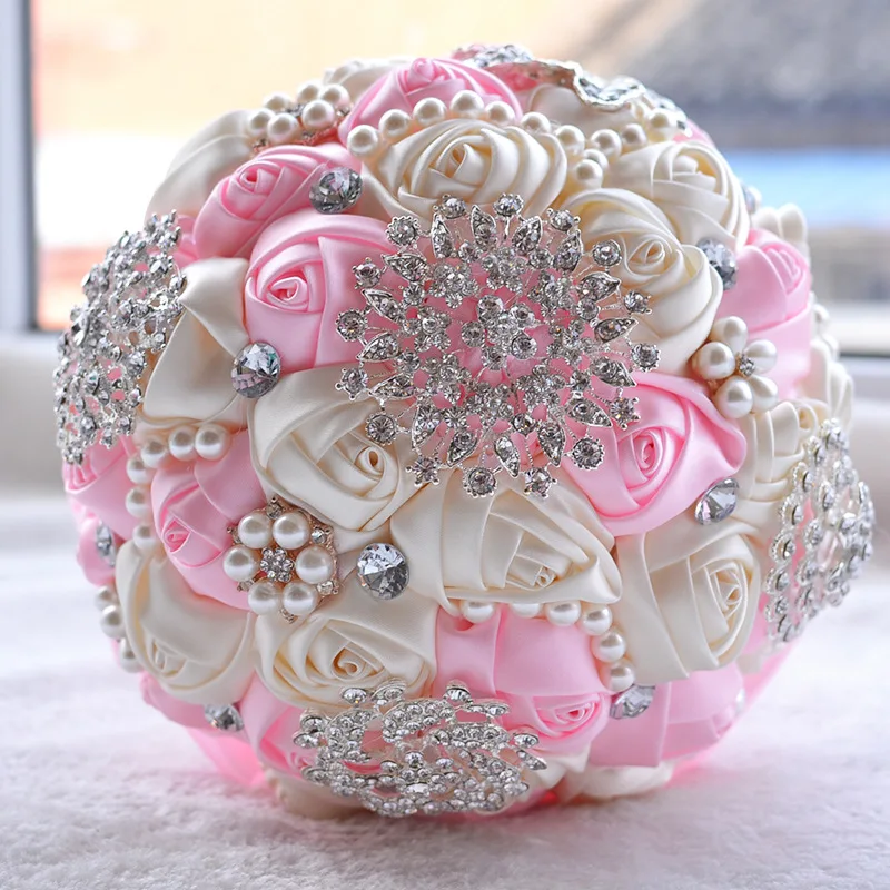 High Quality Hand Made Artificial Wedding Bouquets Flower Crystal Bridesmaid Rhinestone Bridal Wedding Bouquet de mariage