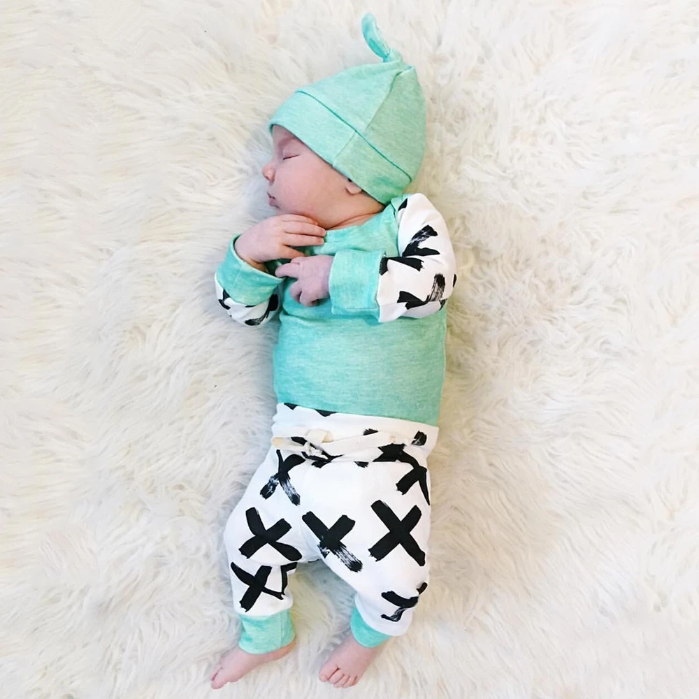 2020 Autumn New Baby Boy Clothing Sets Cotton Long sleeve Splicing 3 Pcs/Suit Newborn Toddler Girl Clothes Infant Outfits | Детская