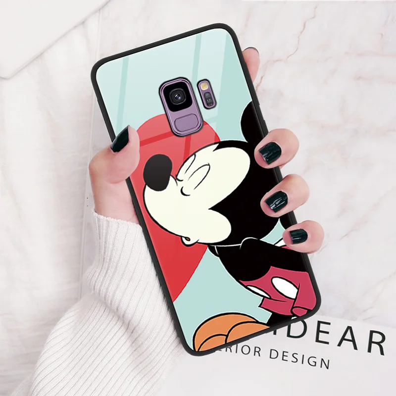 axmiqitt Закаленное Стекло чехол для samsung Galaxy S10 S10e J4 J6 A6 A7 A8 A9 J5 J7 S8 S9 S10 плюс A30 A40 A50 A70 Note 8 9 крышка - Цвет: axmiqitt