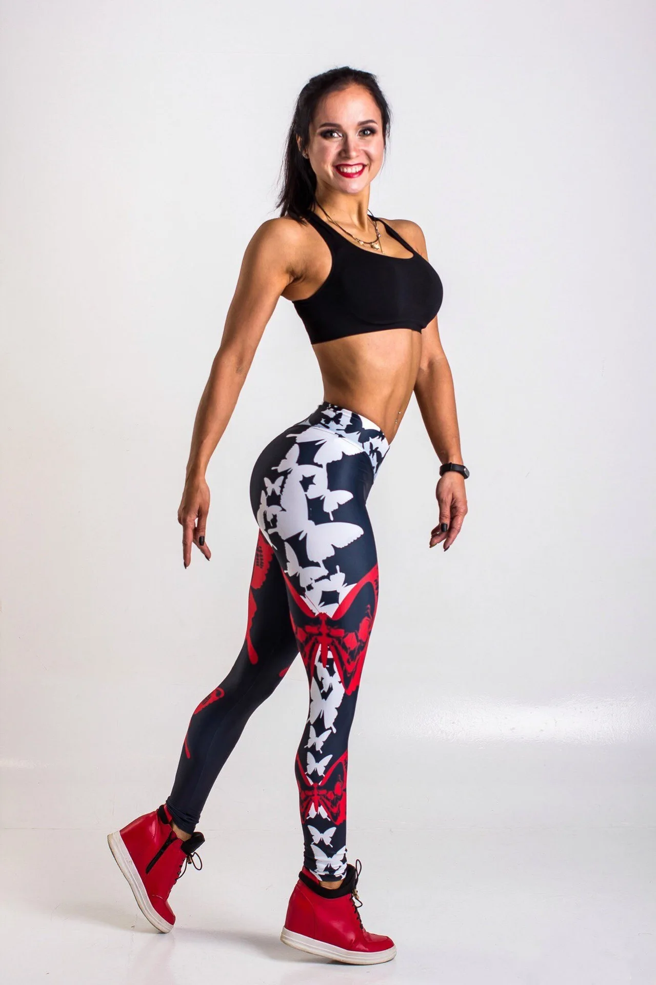 Женские Компрессионные Леггинсы с принтом бабочки женские спортивные и леггинсы