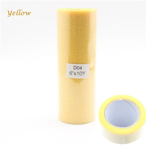 Yellow 15 см 10yd тени с металлическим блеском тюль рулон Свадебные вечерние украшения катушка пачка упаковка для подарка на день рождения Рождество события поставки - Цвет: Yellow