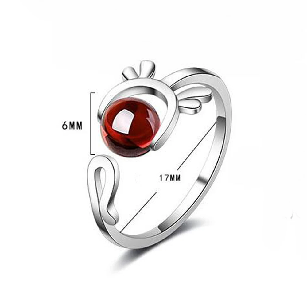 Женские кольца бижутерия с гранатом регулируемое кольцо из стерлингового