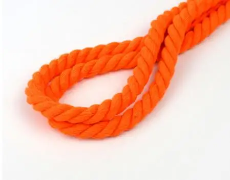 orange 8 мм хлопчатобумажная веревка 3 акции витые шнуры для домашнего текстиля Ремесло Украшение мешок шнурок ремень DIY шнур нить шнур 10 метров - Цвет: orange
