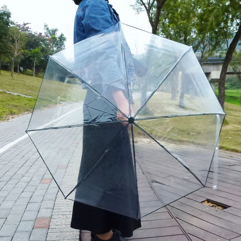 Новый прозрачный Солнечный зонт с листьями Женский Зонт от дождя