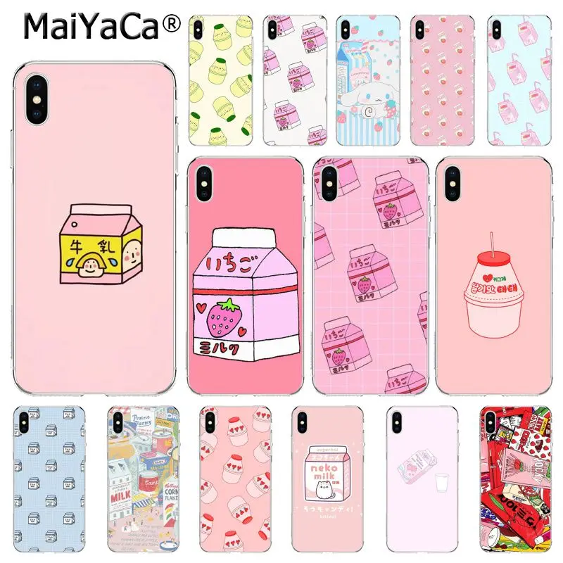 Чехол для телефона Kawaii в японском стиле с клубничным Молоком Для iphone 12 11 pro MAX 6S 6plus