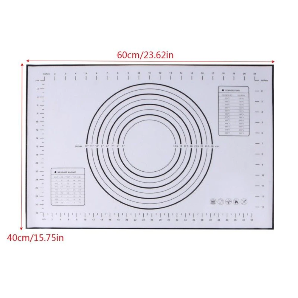 Антипригарный силиконовый кондитерский коврик с измерением 60х40см для выпечки