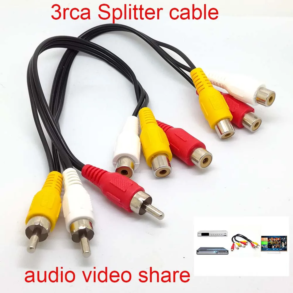 10 шт. 3RCA Штекерный разъем на 6 RCA гнездовой сплиттер Аудио Видео AV ТВ DVD