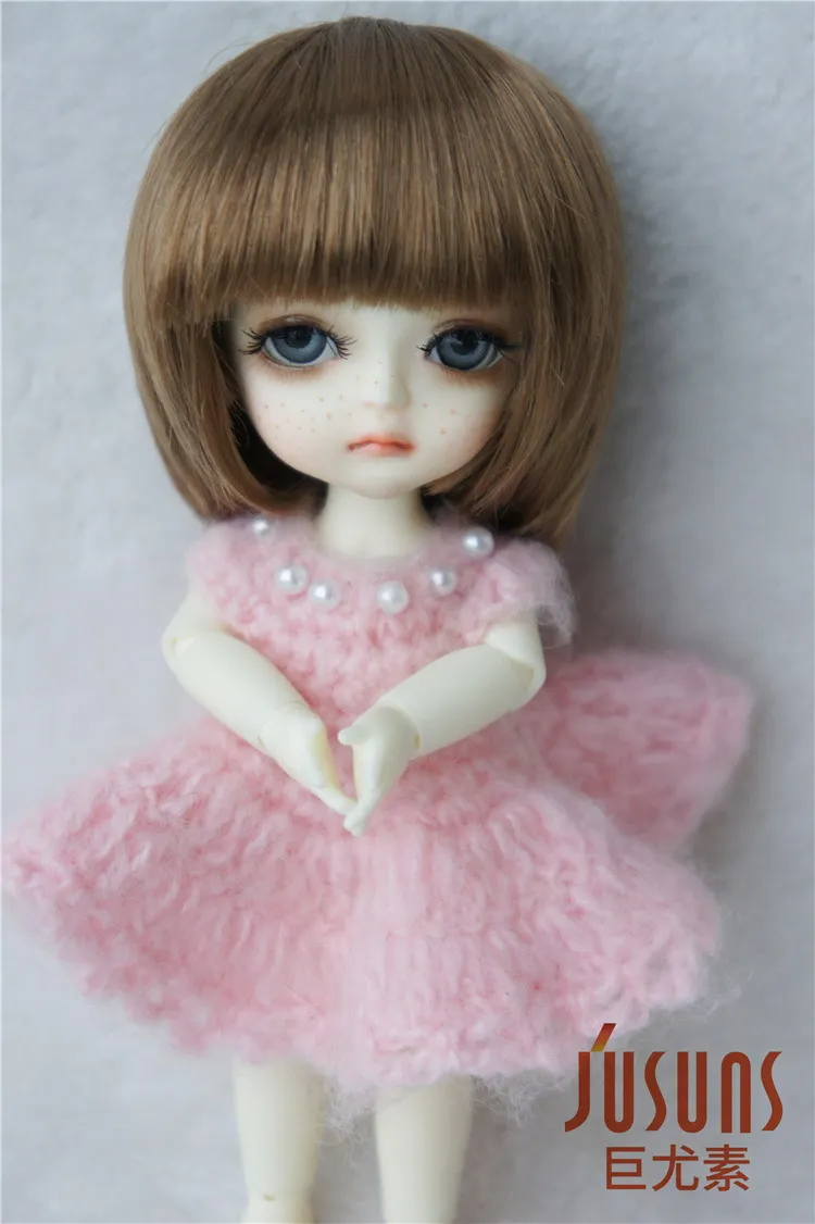 5-6inch Brown SM916 JD025 1/8 1/6 модный короткий парик BJD с челкой для размера 5-6 дюймов 6-7 дюймов кукла мягкий синтетический мохер кукла аксессуары - Цвет: 5-6inch Brown SM916