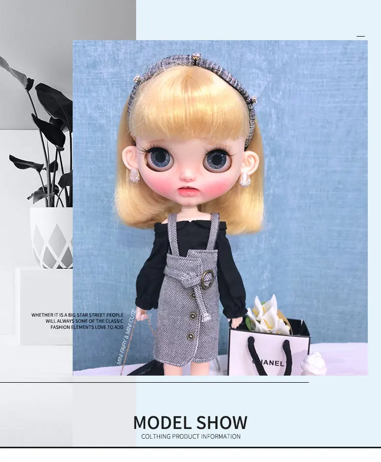 1/6 blyth кукла аксессуары для кукольной одежды модные топы + юбки ob24 azone licca одежда 30
