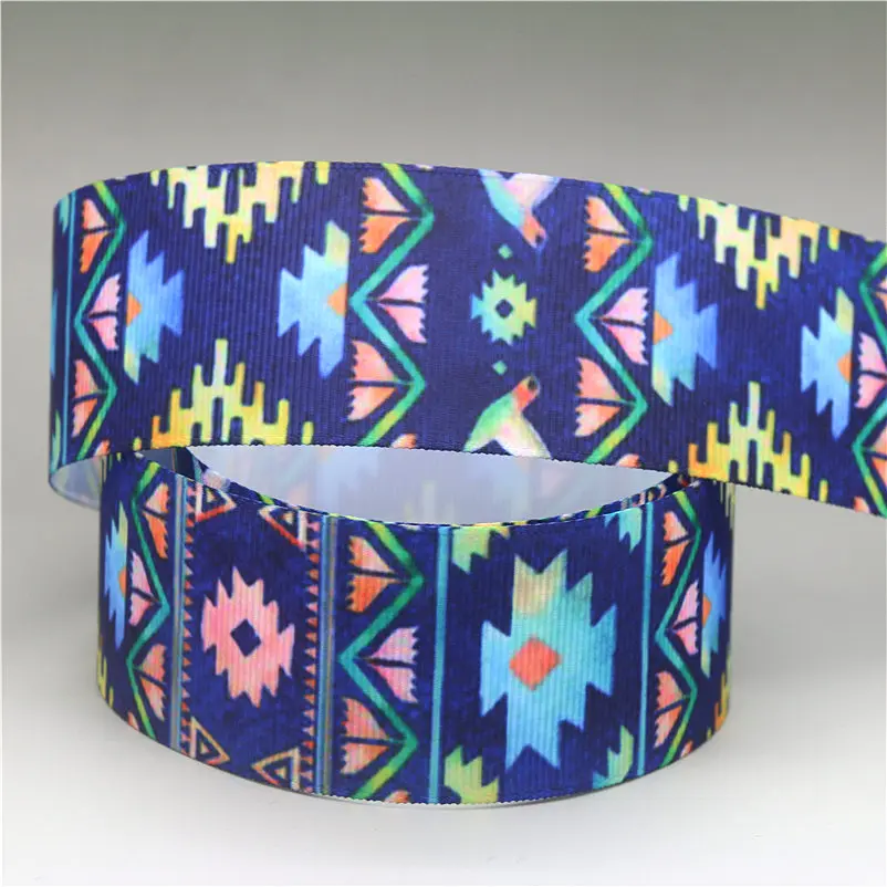 DHK 1 5 '❐ ярдов Ацтекский Принт бабочки grosgrain ленточный аксессуар украшение