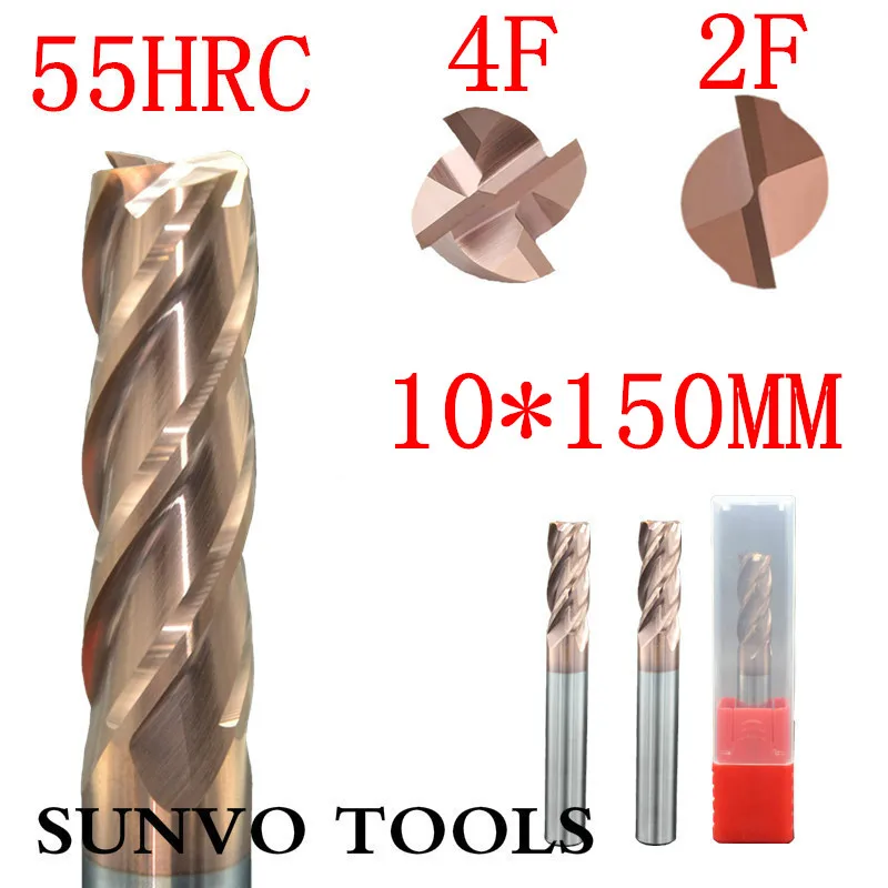 Концевая фреза HRC45/HRC50/HRC55/HRC60/HRC65/4F/2F/10/150 мм|aluminium milling cutter|milling cuttercarbide tool |