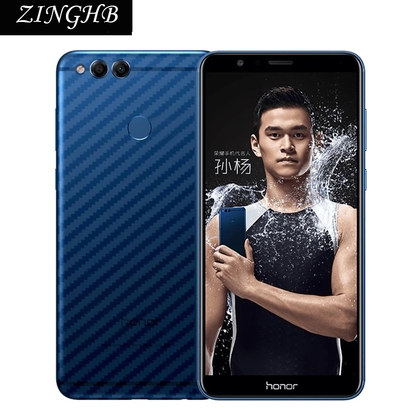 2 шт./лот прозрачная задняя наклейка из углеродного волокна для huawei Honor 7X/mate SE 5 93