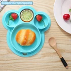 Миска для кормления ребенка, детская силиконовая обеденная тарелка, присоска, подвесная крышка с отверстием, детская посуда на присоске, без БФА, блюдо для кормления ребенка
