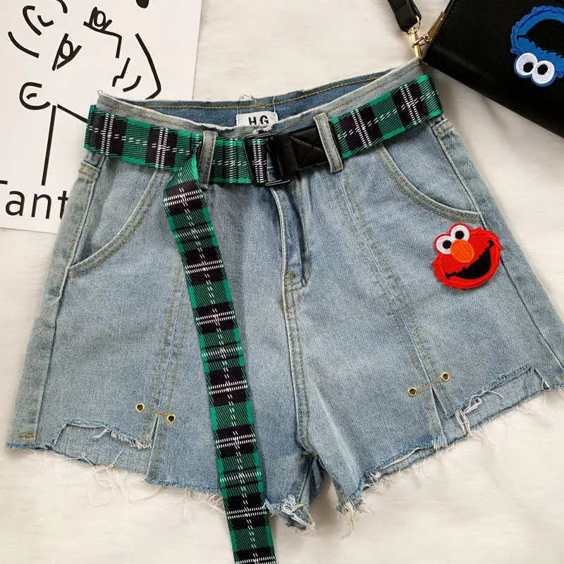 Ремень в клетку нейлоновый мужской модный аксессуар унисекс чёрный с двойной