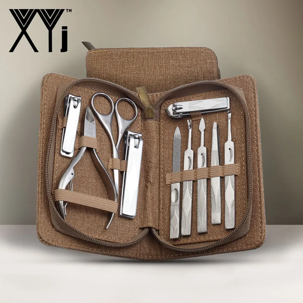 XYj 10 in 1 Manicure Set Pedicure Kit Nail Art Tools Clipper Stainless Steel Care Professional Grooming kit | Красота и здоровье