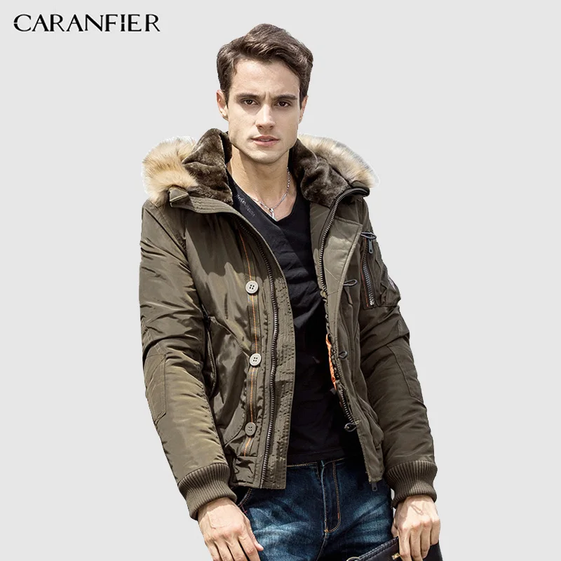 CARANFIER новая зимняя куртка мужская модная дизайнерская брендовая парка Мужская на