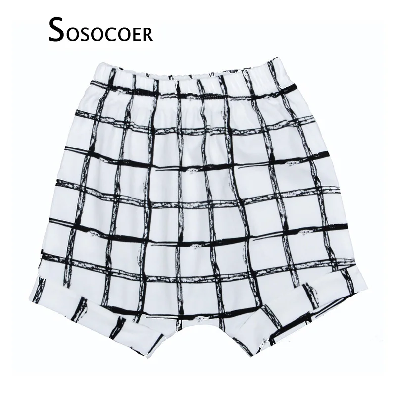 SOSOCOER шаровары для мальчиков с мультяшными животными Детские шорты клетчатые