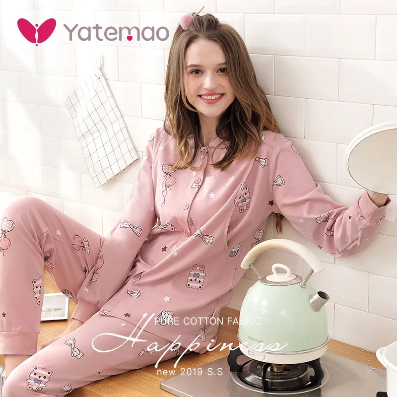 Новинка пижама для кормящих мам YATEMAO комплект домашней одежды сна женская одежда