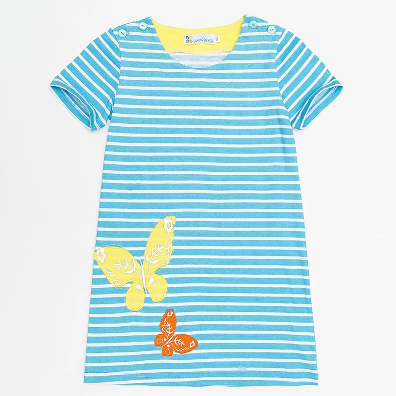 Платья для малышей 100% хлопковые блузки девочек летние короткие детские топы с