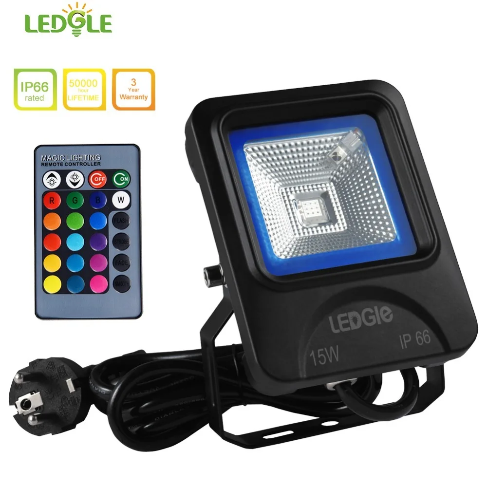 Светодиодный светильник GLE 15 Вт заливающий RGB водонепроницаемый уличный s с